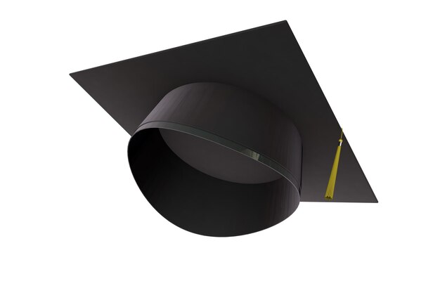 Фото Образование в шапке выпускника и академическая концепция 3d рендеринга