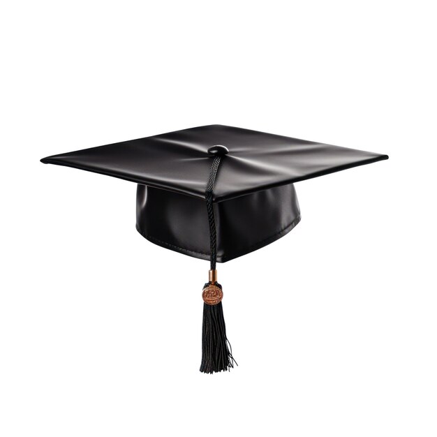 Graduation cap isolated on white School or college graduate