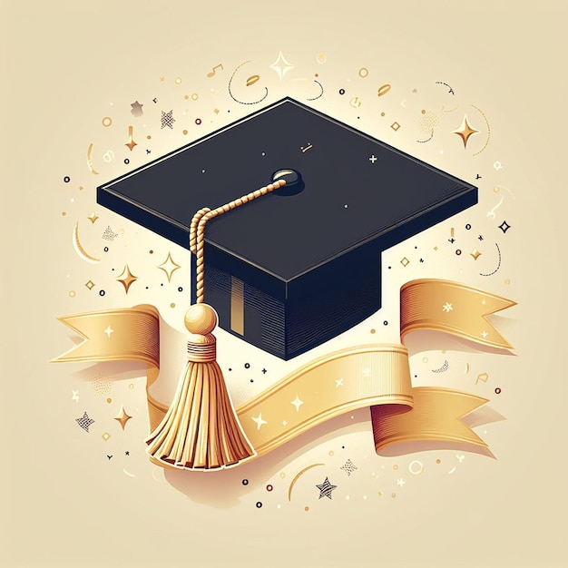 Photo graduation cap student successful graduation