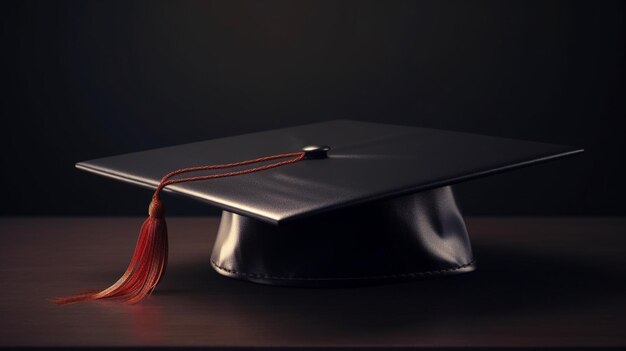 Graduation Cap Student Toga Hat with flower background