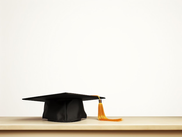 Graduation cap on a table