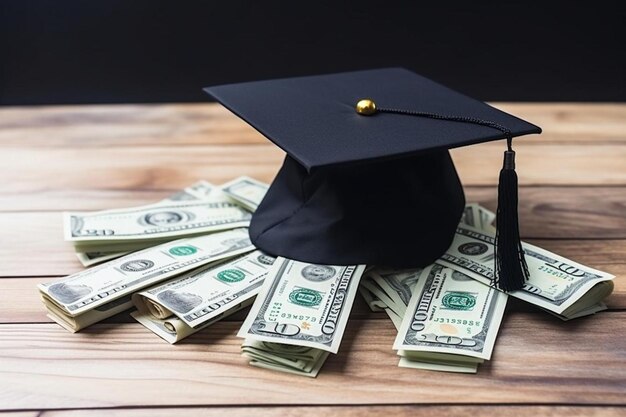 a graduation cap with a gold ball on top of it