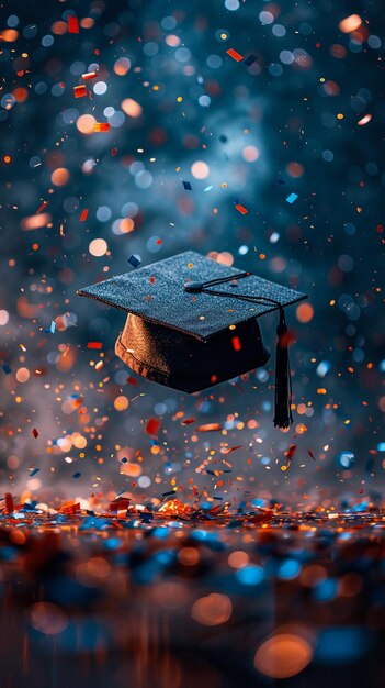 Foto un cappuccio di graduazione con un cappuccino di graduazione