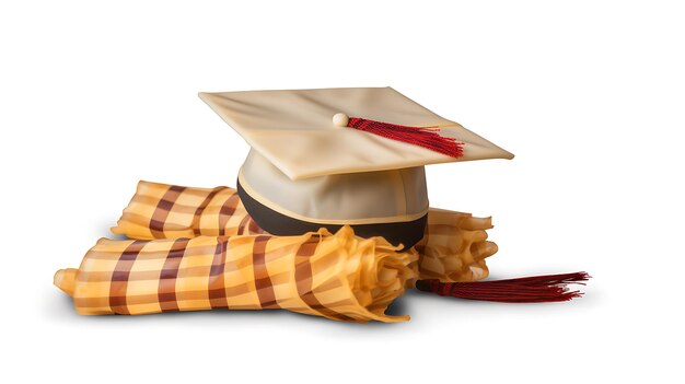 Foto un berretto di laurea con un tassel su di esso è sdraiato sul pavimento