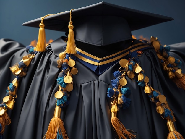 Graduation gown cap tassel success achieved generated by ai