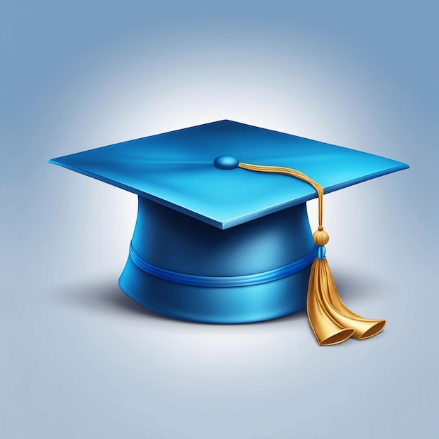 Photo graduation hat vector icon blue color