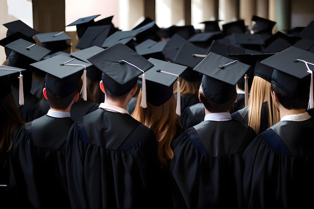 Foto cappelli di laurea sui laureati ia generativa 11