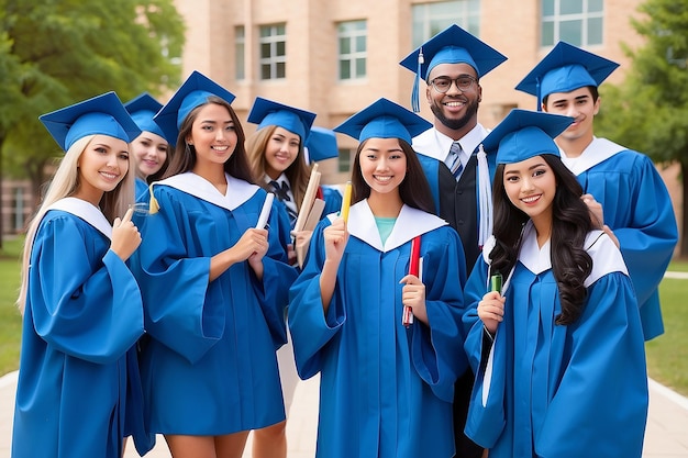 Graduation in high school and university concept