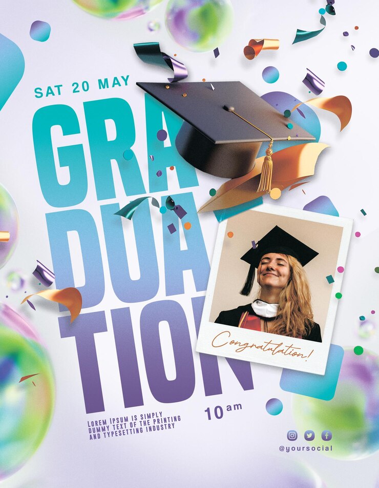 Photo graduation party invitation card template graduation celebration announcement