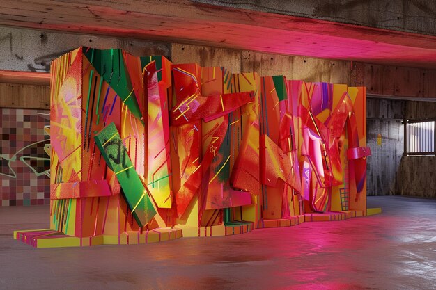 Premium Photo Graffiti art installations challenging societal no