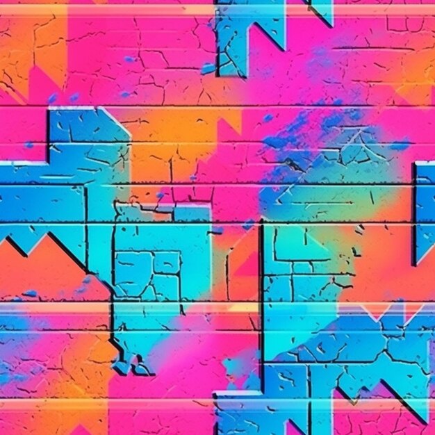 Graffiti on a brick wall with arrows pointing in different directions generative ai