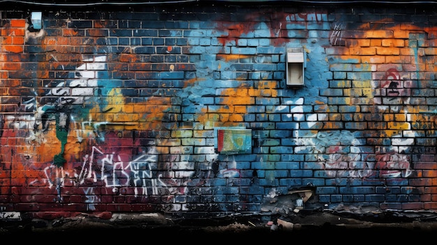 Graffiti dark brick wall background