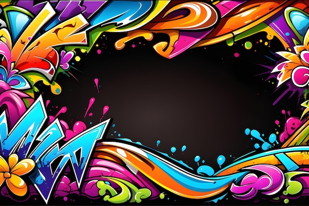 Graffiti Frame Background Graffiti Border Graffiti Frame Graffiti background Graffiti Art Graffiti Wallpaper AI Generative