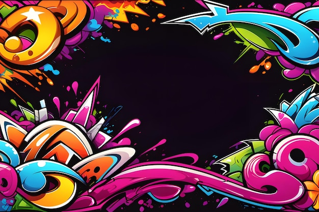 Graffiti Frame Background Graffiti Border Graffiti Frame Graffiti background Graffiti Art Graffiti Wallpaper AI Generative