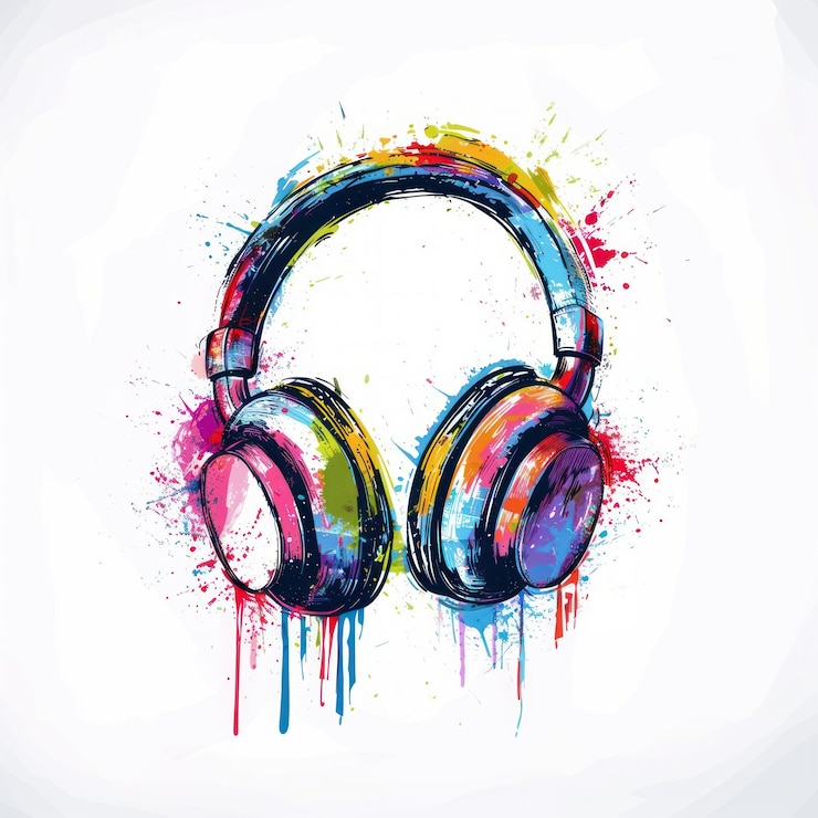 Photo graffiti headphone art electronics graphics