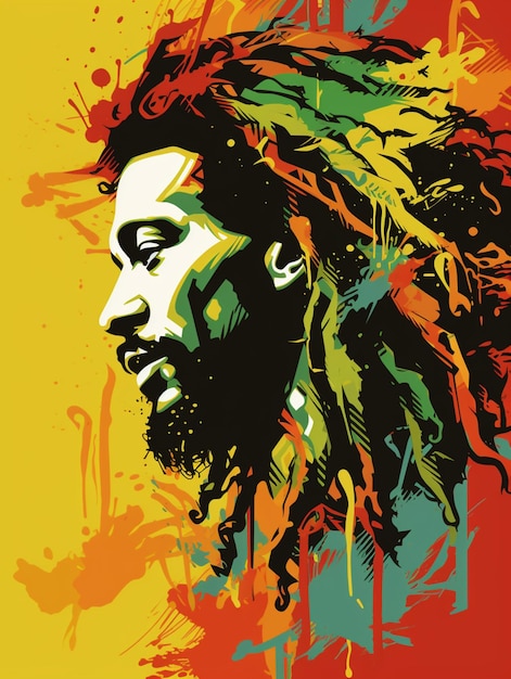 graffiti reggae man illustratie