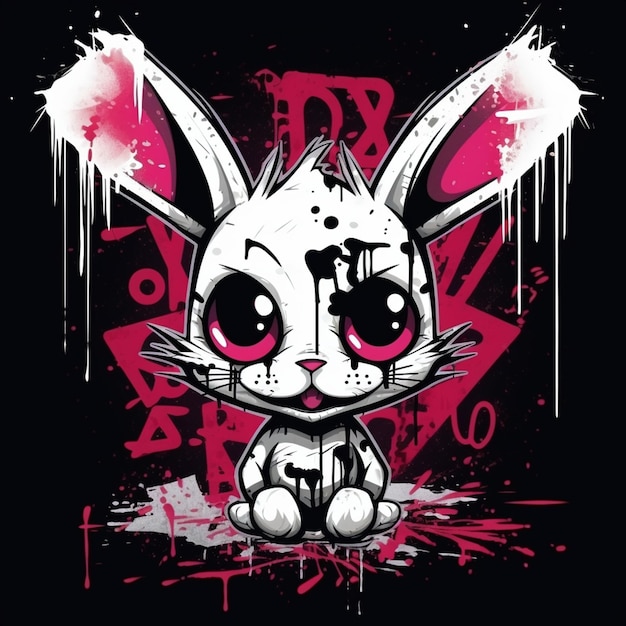 Photo graffiti style bunny