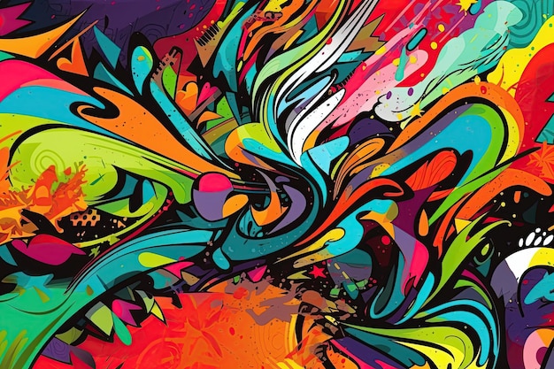 Graffiti style design background in bright colors