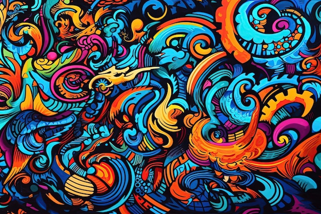 Graffiti style design background in bright colors