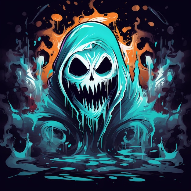 graffiti style illustration evil ghost