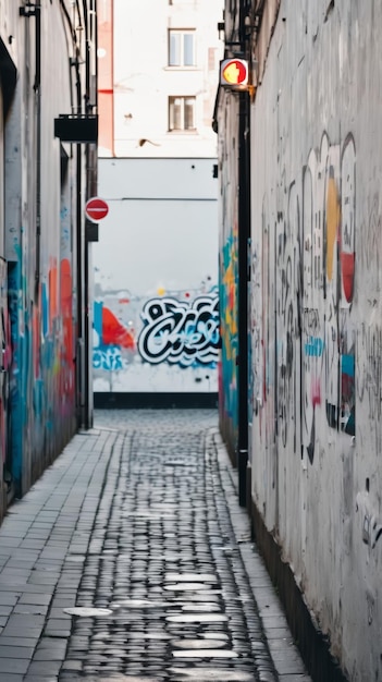 GraffitiLined Narrow Alley