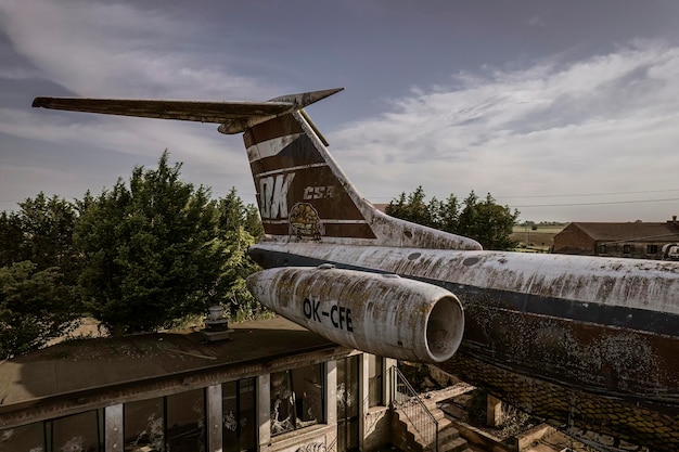 GraffitiVersierd Verlaten Vliegtuigdetail