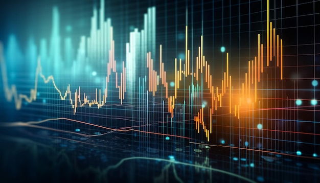 grafiek en grafiek van de aandelenmarkt zakelijk en financieel concept economisch concept