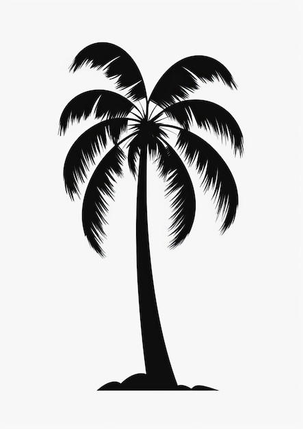 Grafisch icoon van een palmbom op een witte achtergrond