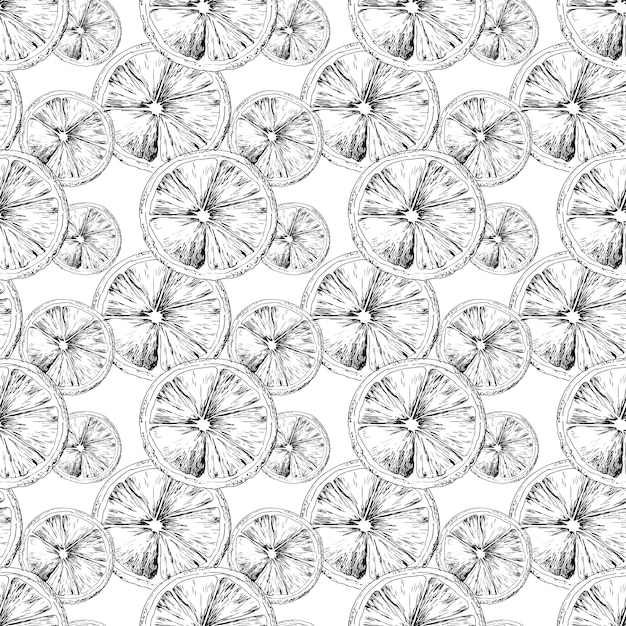 Foto grafisch naadloos patroon met citroensnijden citruspatroon voor stof en scrapbooking