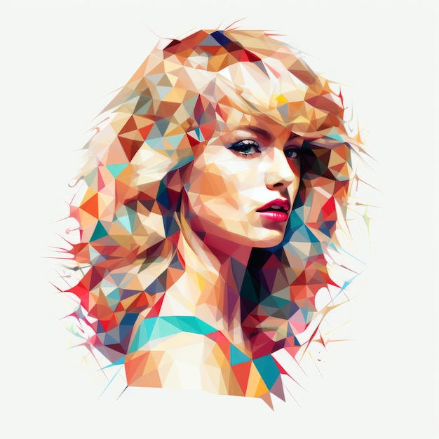 Grafisch sierlijk Taylor Swift's stijlvolle ontmoeting met geometrische patronen op een wit doek