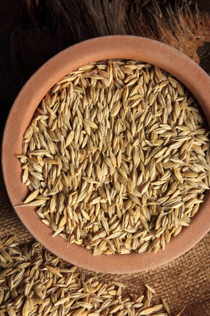 grain in clay pot