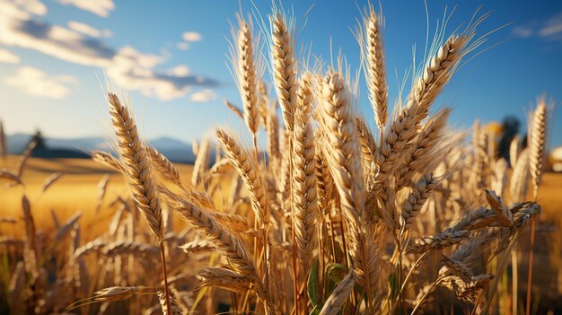 Grain in the field at sunny day