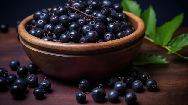 Grained Acai currant fruit in plate