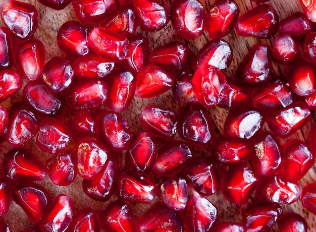 Grains of red ripe pomegranate