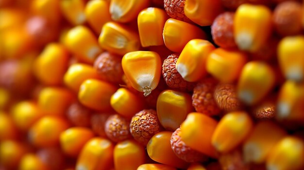 Grains of ripe corn macro photography generative ai