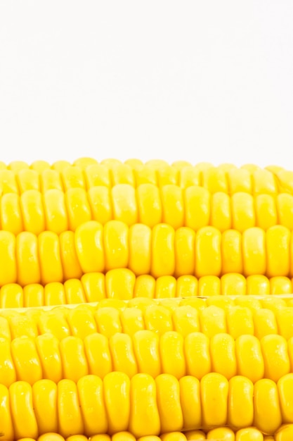 Grains of Ripe Corn with Water Droplets