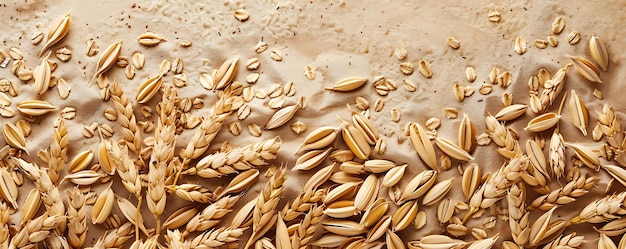 Photo grains on a sand surface with a sand background