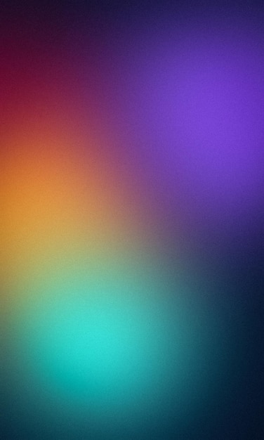 Grainy color gradient background abstract vibrant colors grain texture blurred orange purple green spots on black