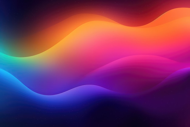 Grainy color gradient background orange purple blue yellow wave