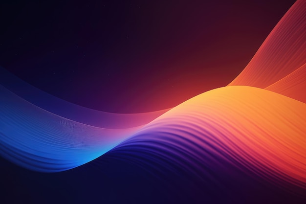 粒子の粗い色のグラデーション背景オレンジ紫青黄色波