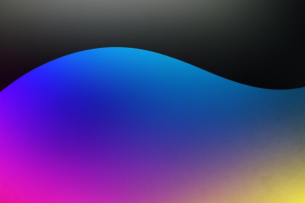 Grainy gradient background blue pink yellow abstract glowing color wave black dark backdrop noise
