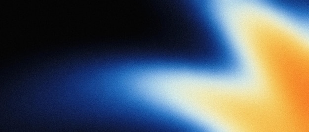 Фото Зернистый градиентный фон ретро светящийся цветный поток волны оранжево-синий белый желтый черный фон шум текстура абстрактный дизайн заголовка баннера плаката