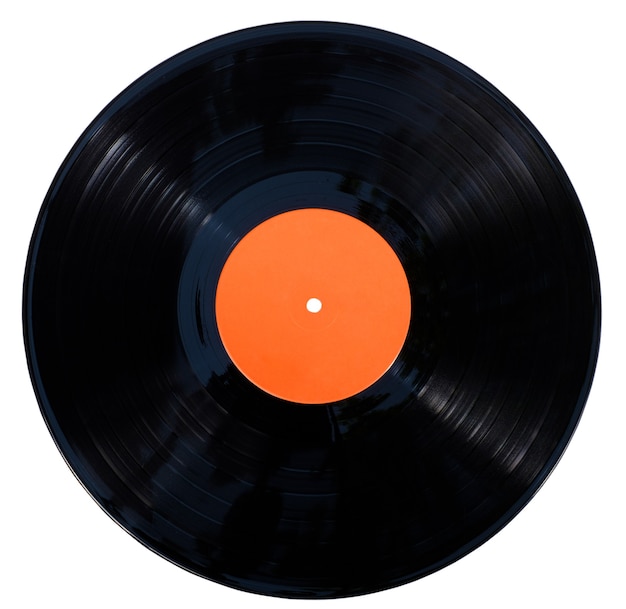 Gramophone vinyl record isolated at the white surface with clipping path