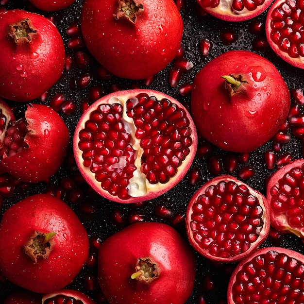 Granaatappels in het interieur