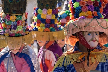 bewonderen merknaam verbrand Granada, nicaragua - 15 februari 2017: mensen die traditionele kleding en  kleurrijke maskers dragen tijdens de viering van carnaval. nicaragua  traditionele folk | Premium Foto