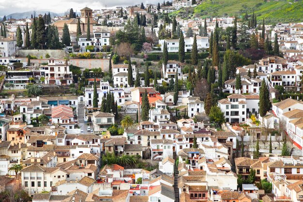 Granada, Spanje. Uitzicht vanaf het Alhambra-paleis