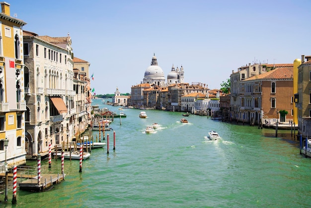 The Grand Canal and the Basilica of Santa Maria della Salute Venice Italy