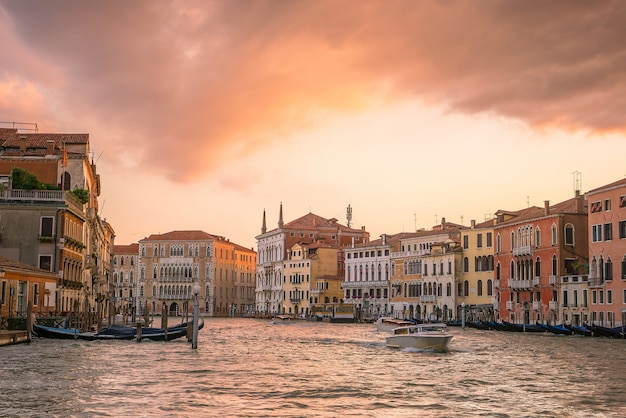 Grand Canal in Venice, Italy at twilight