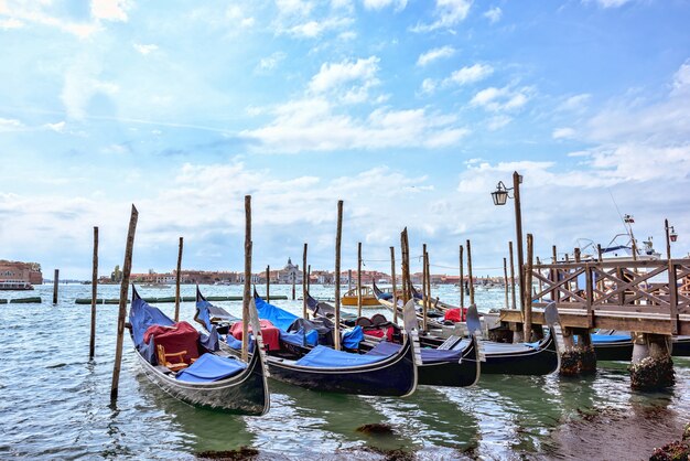 Grand canal in Venice with boats, Piazza San Marco, Italy