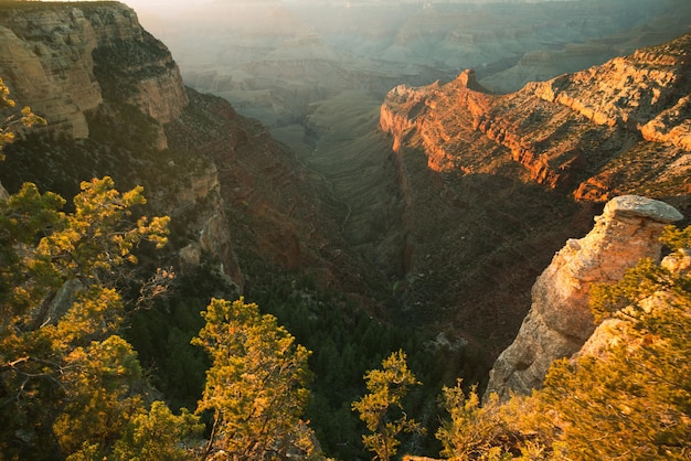 Grand Canyon bij zonsondergang. Nationaal Park, Arizona.